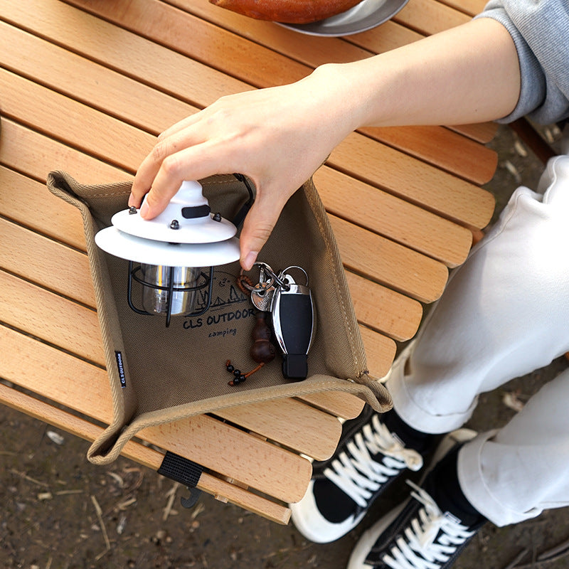 Folding Camp Storage Tray | Snap Corner Gear Organizer