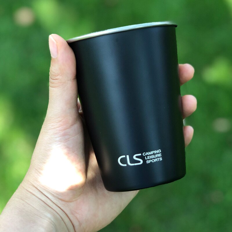 304 Stainless Steel Camping Cup Set | 4-Piece Stackable Camp Mugs