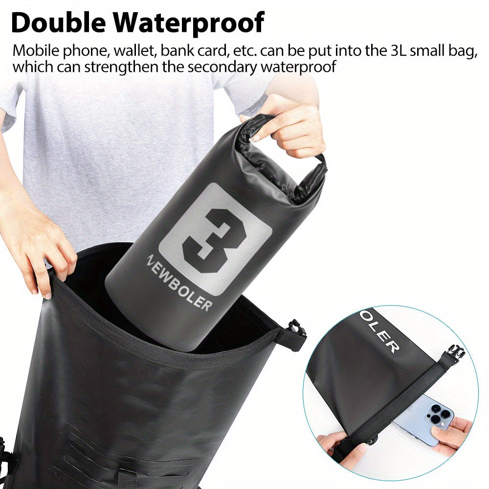 35L Waterproof Dry Bag Backpack | Roll-Top Camping & Kayak Backpack