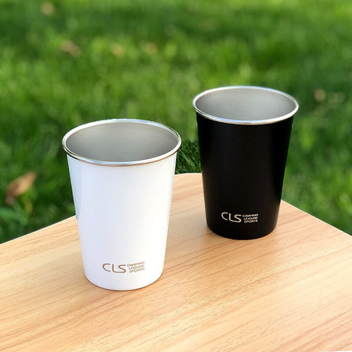 304 Stainless Steel Camping Cup Set | 4-Piece Stackable Camp Mugs