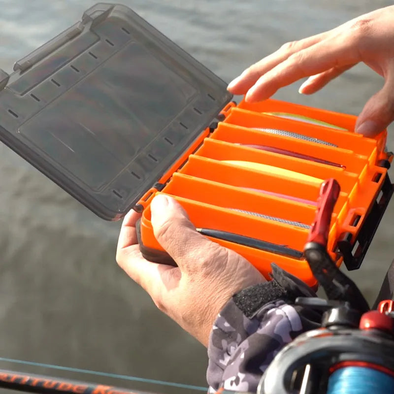 Double-Sided Fishing Tackle Box | 12 & 14 Compartment Lure Organizer