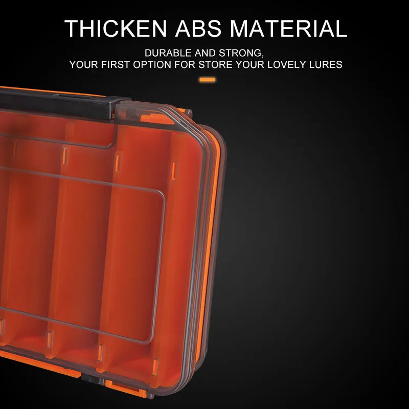 Double-Sided Fishing Tackle Box | 12 & 14 Compartment Lure Organizer