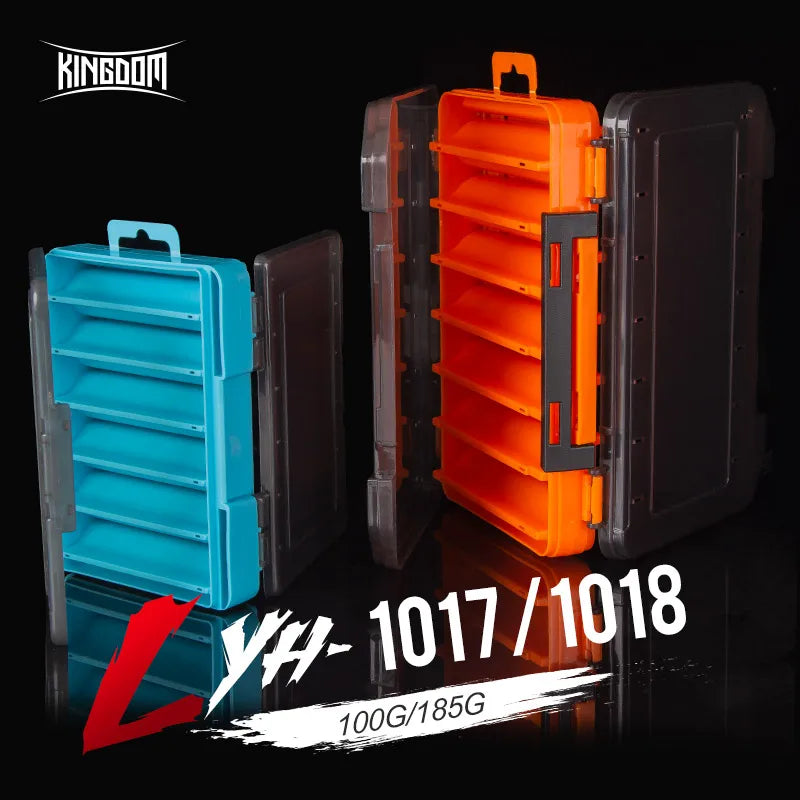 Double-Sided Fishing Tackle Box | 12 & 14 Compartment Lure Organizer