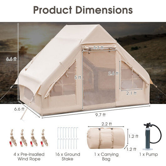 4-6 Person Inflatable Camping Tent | Waterproof Glamping Air Tent