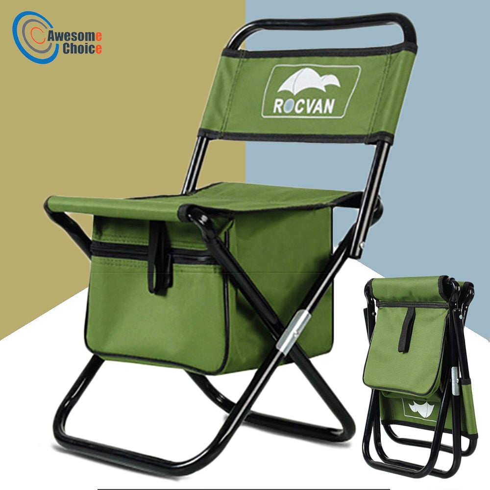Folding Fishing Chair with Storage Compartment | Portable Camping Chair