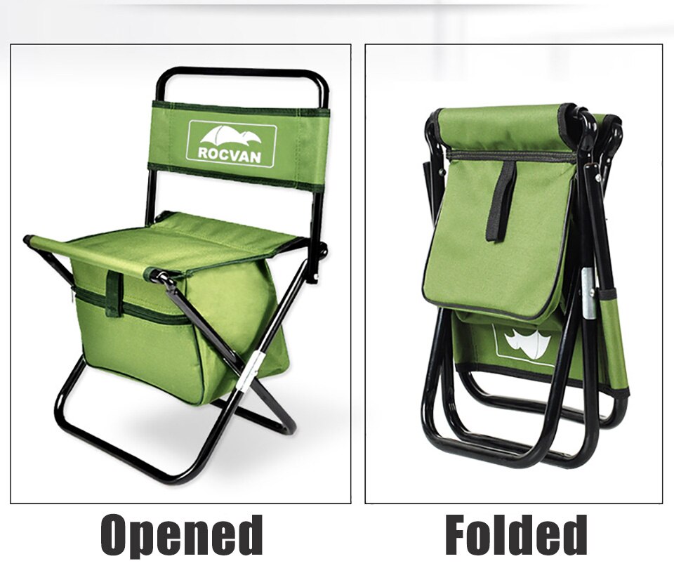 Folding Fishing Chair with Storage Compartment | Portable Camping Chair