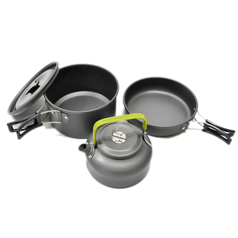 Camping Cookware Set | 2-3 Person Pot, Pan & Kettle Kit