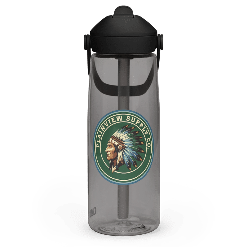 Flip straw water bottle