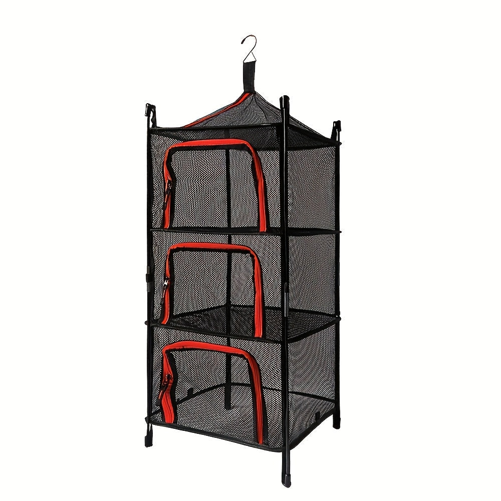 Foldable Camping Storage Organizer | Hanging Camp Kitchen Shelf