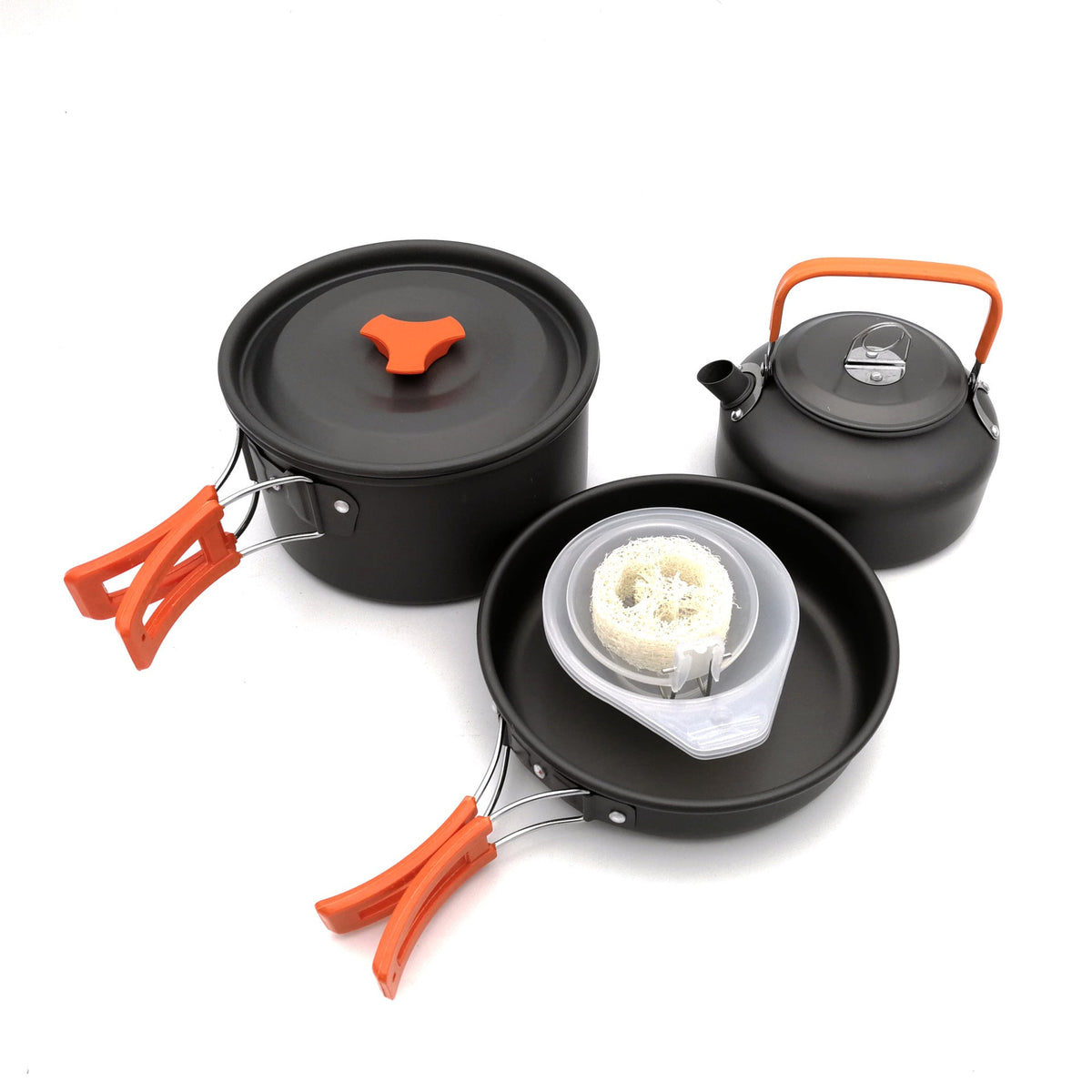 Camping Cookware Set | 2-3 Person Pot, Pan & Kettle Kit
